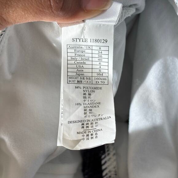 Sunseeker Lets Get Physical One piece Swimsuit Tummy Size 4 control Black White - Picture 11 of 11